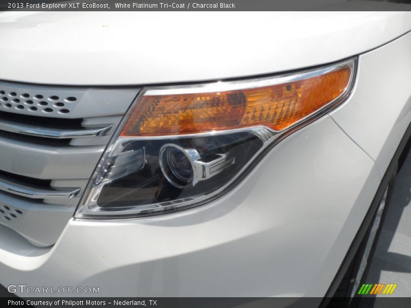 White Platinum Tri-Coat / Charcoal Black 2013 Ford Explorer XLT EcoBoost