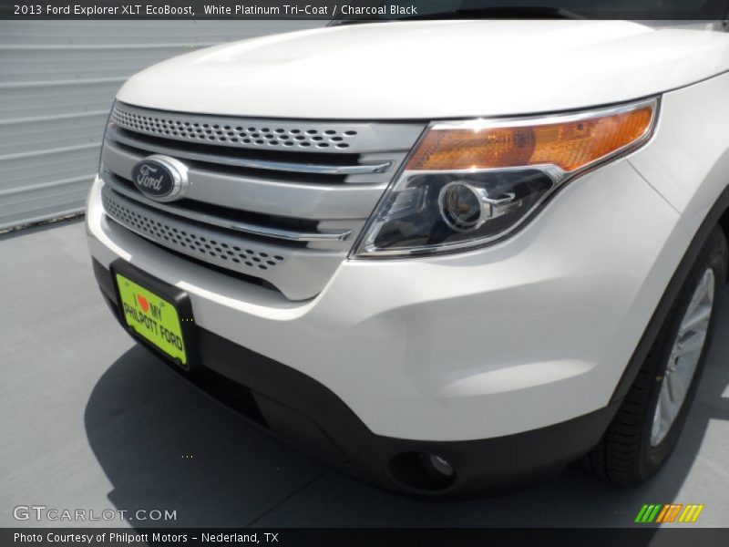 White Platinum Tri-Coat / Charcoal Black 2013 Ford Explorer XLT EcoBoost