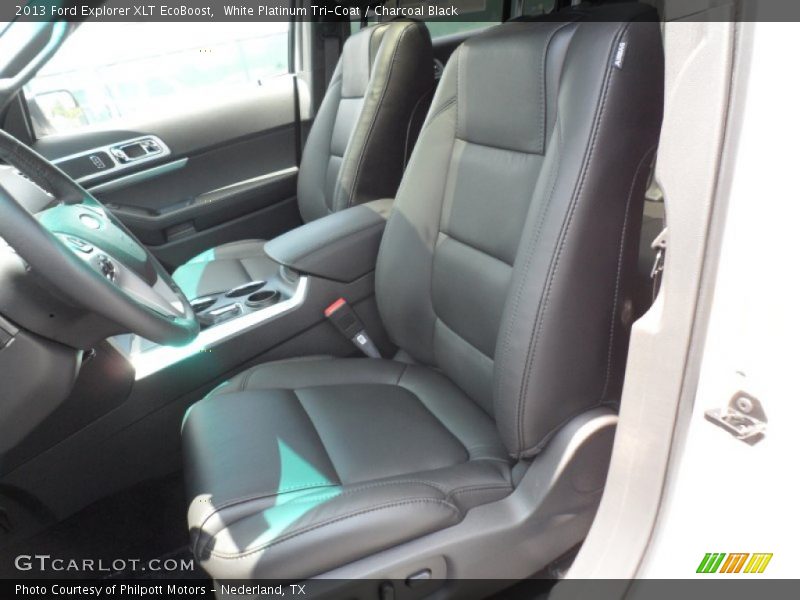 White Platinum Tri-Coat / Charcoal Black 2013 Ford Explorer XLT EcoBoost