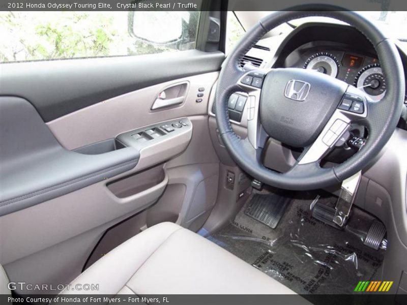 Crystal Black Pearl / Truffle 2012 Honda Odyssey Touring Elite