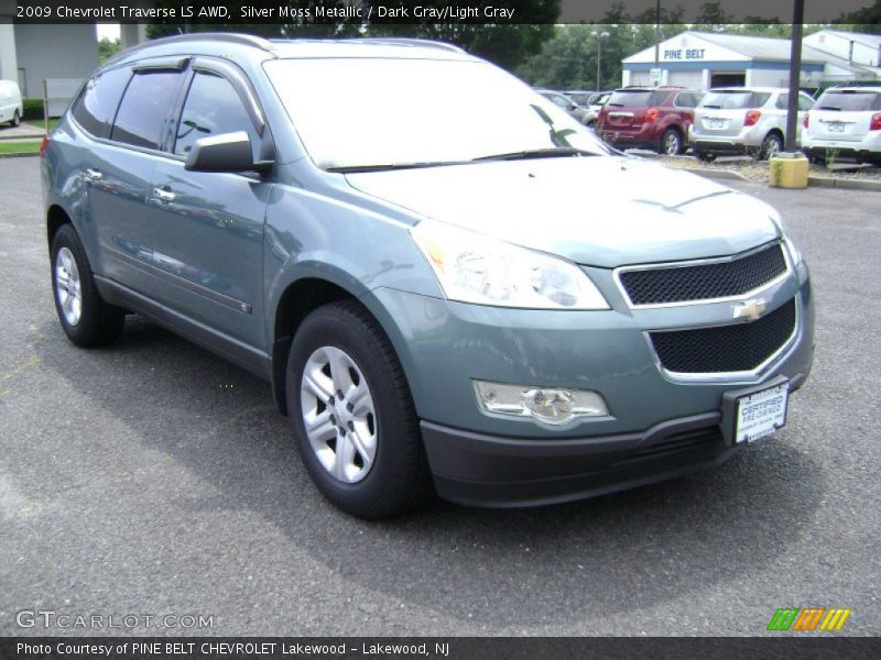 Silver Moss Metallic / Dark Gray/Light Gray 2009 Chevrolet Traverse LS AWD