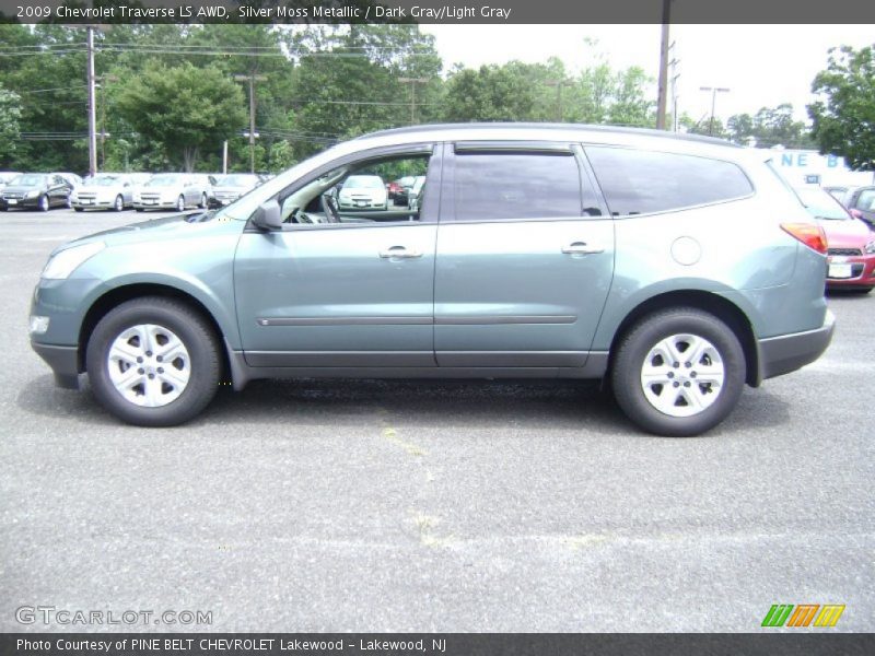 Silver Moss Metallic / Dark Gray/Light Gray 2009 Chevrolet Traverse LS AWD