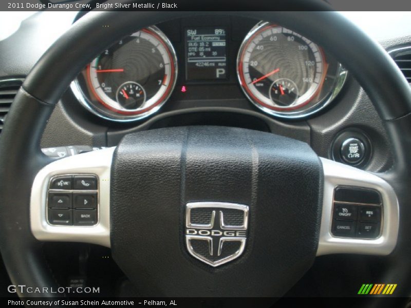 Bright Silver Metallic / Black 2011 Dodge Durango Crew