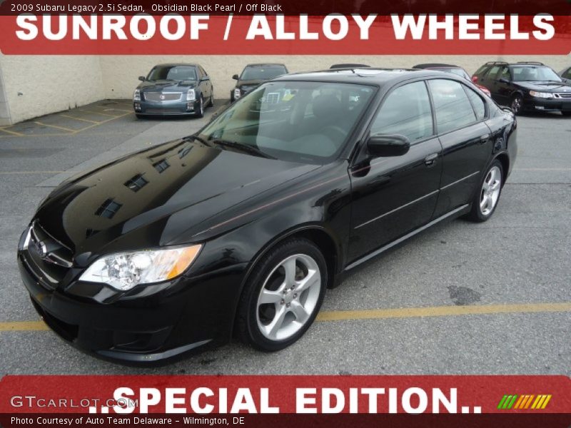 Obsidian Black Pearl / Off Black 2009 Subaru Legacy 2.5i Sedan