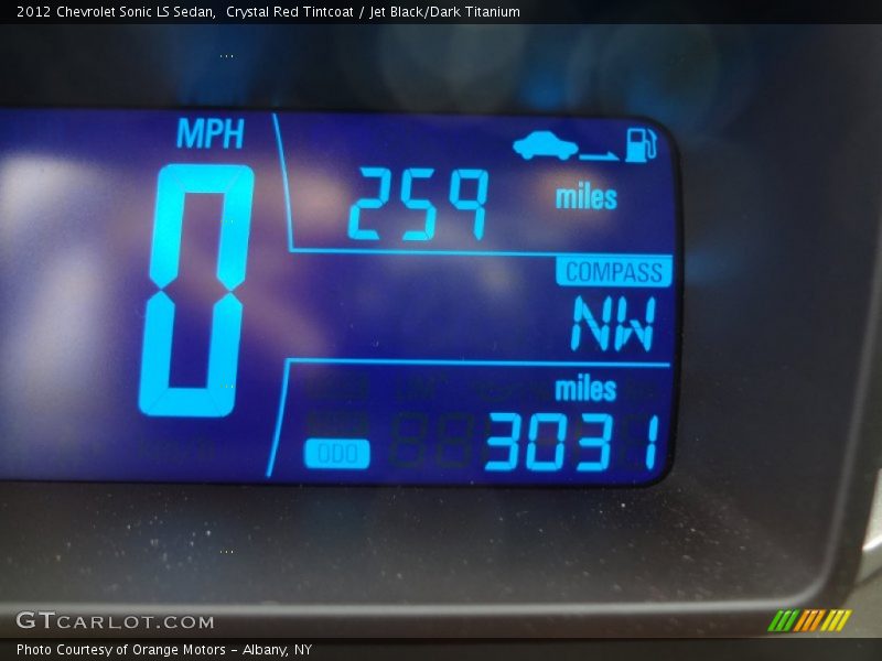 Crystal Red Tintcoat / Jet Black/Dark Titanium 2012 Chevrolet Sonic LS Sedan