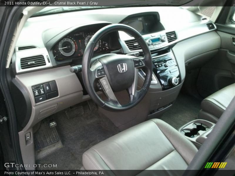 Crystal Black Pearl / Gray 2011 Honda Odyssey EX-L