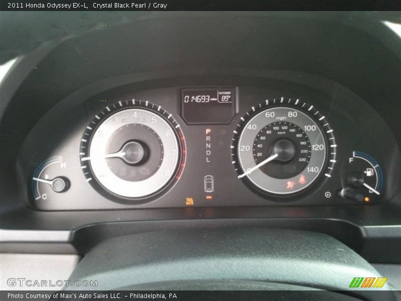 Crystal Black Pearl / Gray 2011 Honda Odyssey EX-L