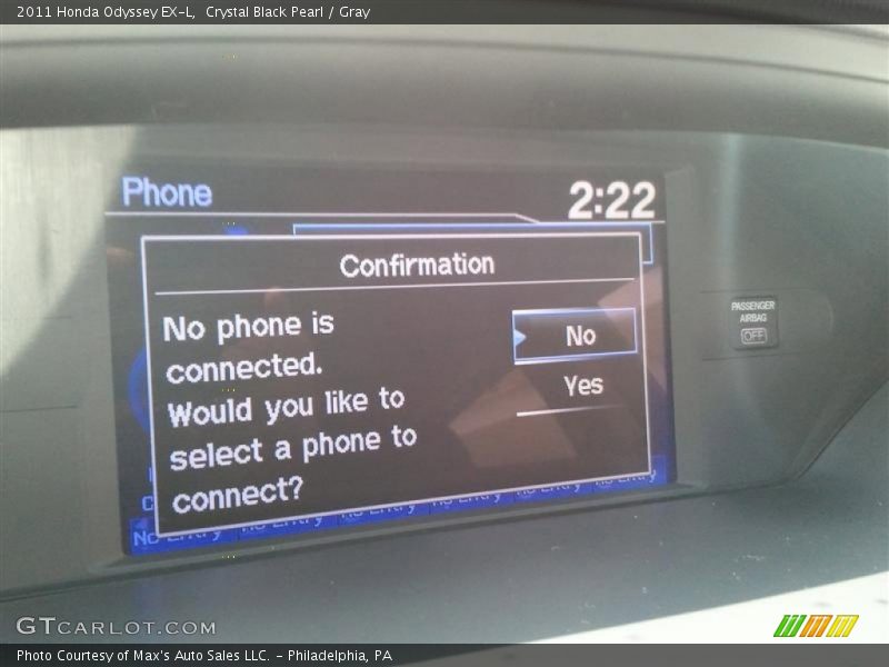 Crystal Black Pearl / Gray 2011 Honda Odyssey EX-L