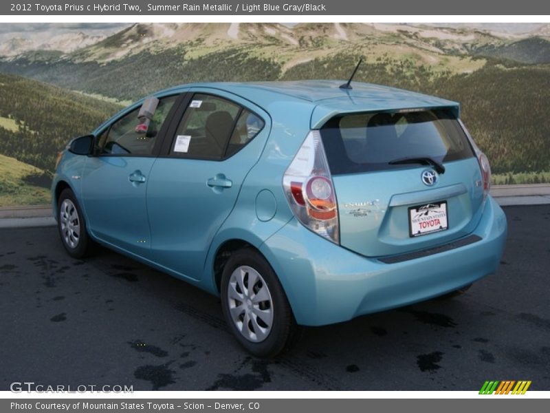 Summer Rain Metallic / Light Blue Gray/Black 2012 Toyota Prius c Hybrid Two