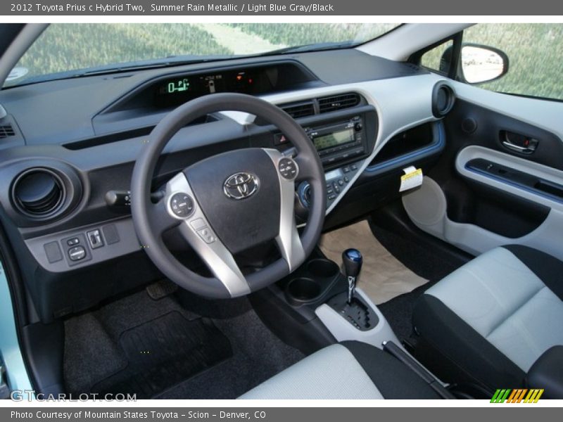 Summer Rain Metallic / Light Blue Gray/Black 2012 Toyota Prius c Hybrid Two
