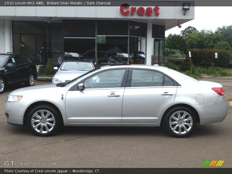 Brilliant Silver Metallic / Dark Charcoal 2010 Lincoln MKZ AWD