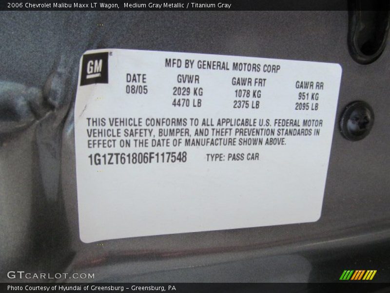 Medium Gray Metallic / Titanium Gray 2006 Chevrolet Malibu Maxx LT Wagon
