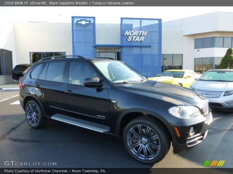 Black Sapphire Metallic / Tobacco Nevada Leather 2009 BMW X5 xDrive48i