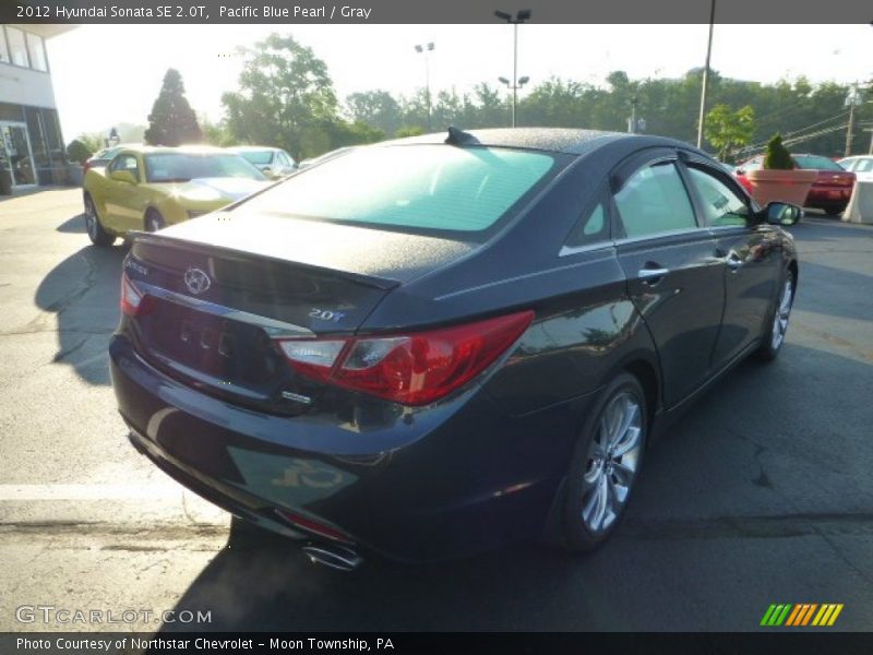 Pacific Blue Pearl / Gray 2012 Hyundai Sonata SE 2.0T