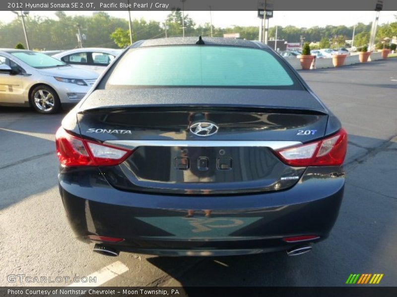 Pacific Blue Pearl / Gray 2012 Hyundai Sonata SE 2.0T