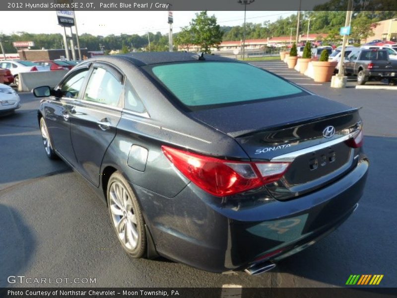 Pacific Blue Pearl / Gray 2012 Hyundai Sonata SE 2.0T