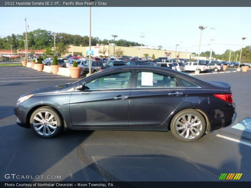 Pacific Blue Pearl / Gray 2012 Hyundai Sonata SE 2.0T