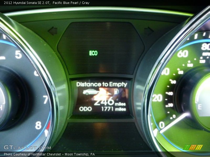 Pacific Blue Pearl / Gray 2012 Hyundai Sonata SE 2.0T