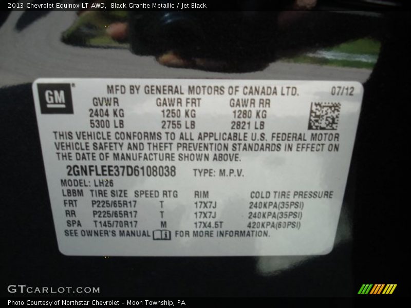 Black Granite Metallic / Jet Black 2013 Chevrolet Equinox LT AWD