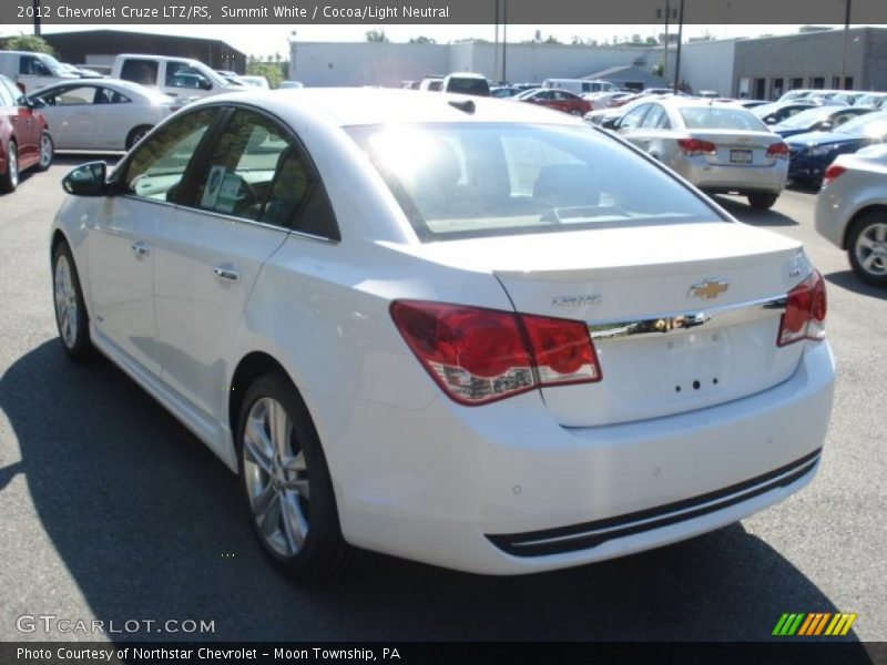 Summit White / Cocoa/Light Neutral 2012 Chevrolet Cruze LTZ/RS