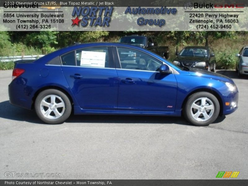 Blue Topaz Metallic / Jet Black 2012 Chevrolet Cruze LT/RS