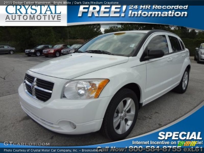 Bright White / Dark Slate/Medium Graystone 2011 Dodge Caliber Mainstreet