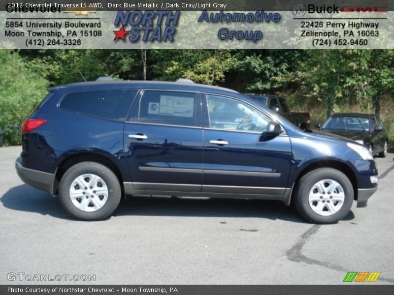 Dark Blue Metallic / Dark Gray/Light Gray 2012 Chevrolet Traverse LS AWD