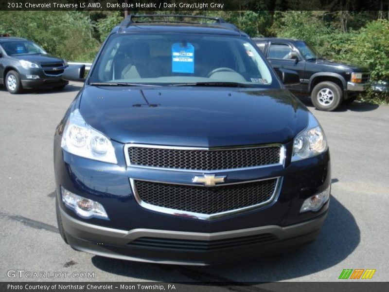 Dark Blue Metallic / Dark Gray/Light Gray 2012 Chevrolet Traverse LS AWD