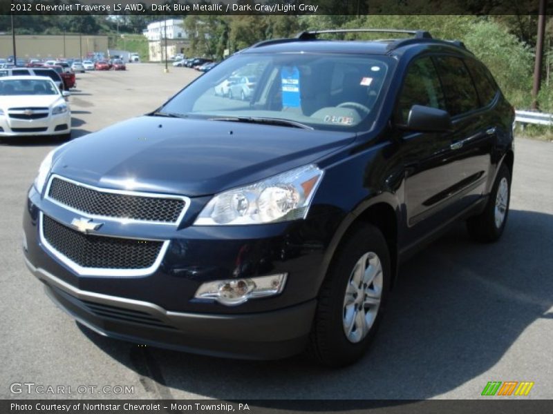 Dark Blue Metallic / Dark Gray/Light Gray 2012 Chevrolet Traverse LS AWD