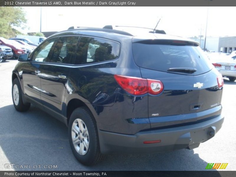 Dark Blue Metallic / Dark Gray/Light Gray 2012 Chevrolet Traverse LS AWD