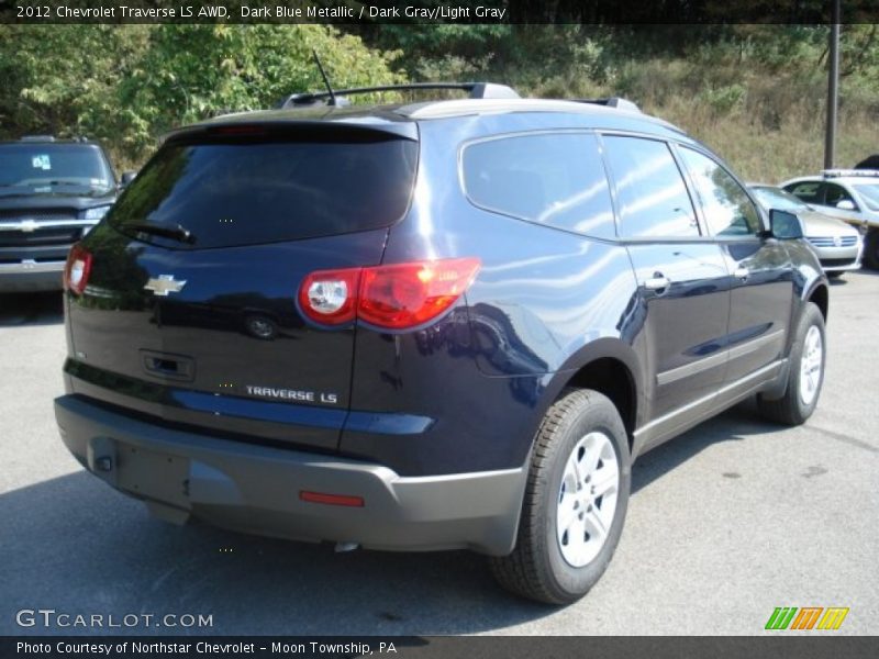 Dark Blue Metallic / Dark Gray/Light Gray 2012 Chevrolet Traverse LS AWD