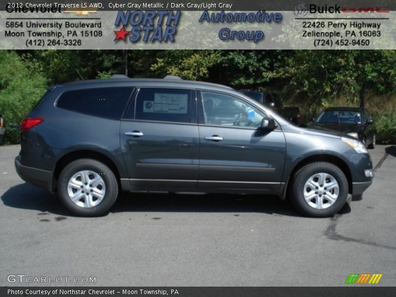 Cyber Gray Metallic / Dark Gray/Light Gray 2012 Chevrolet Traverse LS AWD