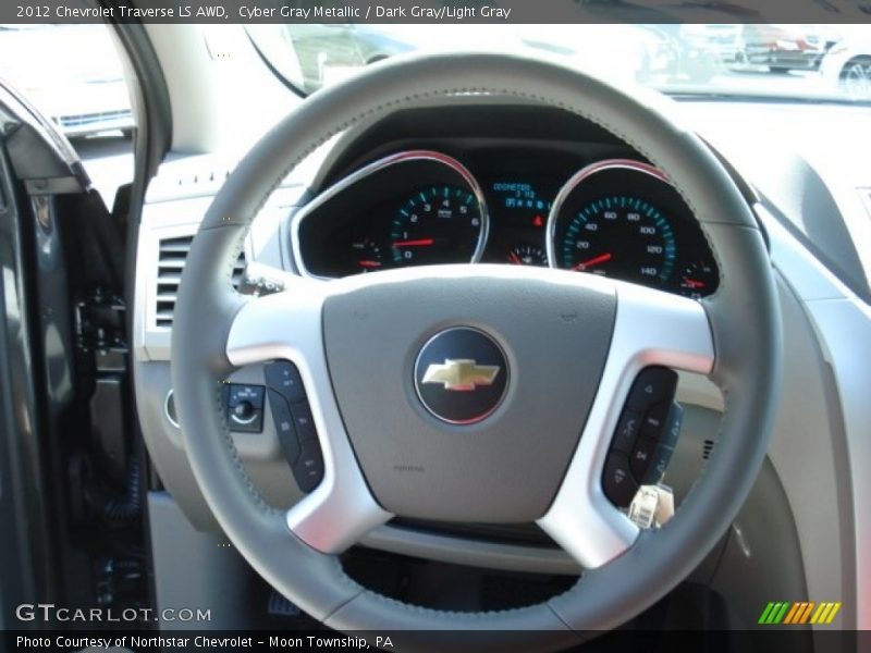 Cyber Gray Metallic / Dark Gray/Light Gray 2012 Chevrolet Traverse LS AWD