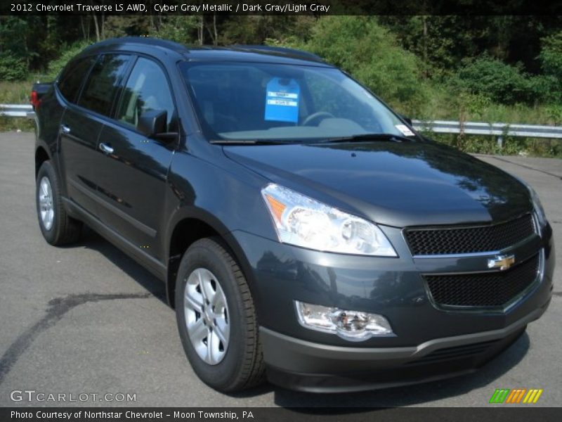 Cyber Gray Metallic / Dark Gray/Light Gray 2012 Chevrolet Traverse LS AWD