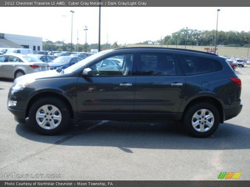 Cyber Gray Metallic / Dark Gray/Light Gray 2012 Chevrolet Traverse LS AWD