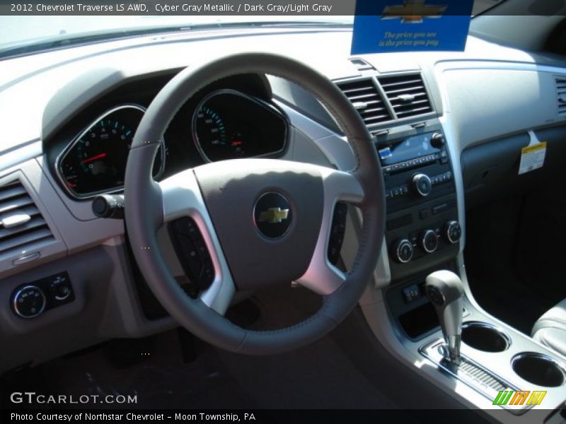 Cyber Gray Metallic / Dark Gray/Light Gray 2012 Chevrolet Traverse LS AWD