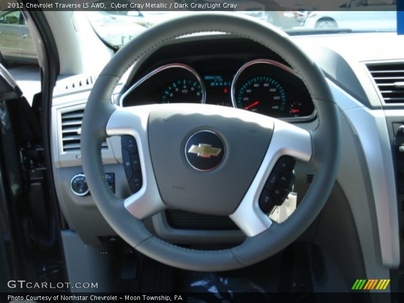 Cyber Gray Metallic / Dark Gray/Light Gray 2012 Chevrolet Traverse LS AWD