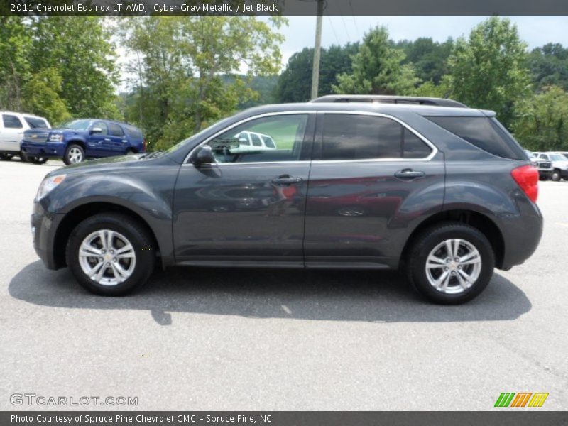 Cyber Gray Metallic / Jet Black 2011 Chevrolet Equinox LT AWD