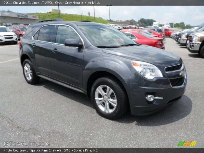 Cyber Gray Metallic / Jet Black 2011 Chevrolet Equinox LT AWD