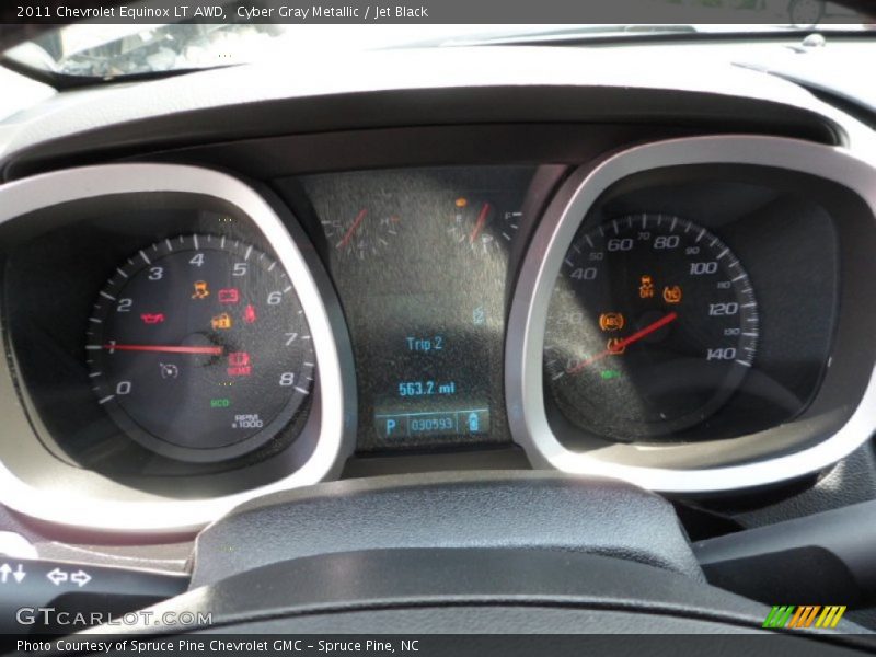 Cyber Gray Metallic / Jet Black 2011 Chevrolet Equinox LT AWD