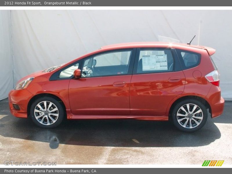 Orangeburst Metallic / Black 2012 Honda Fit Sport