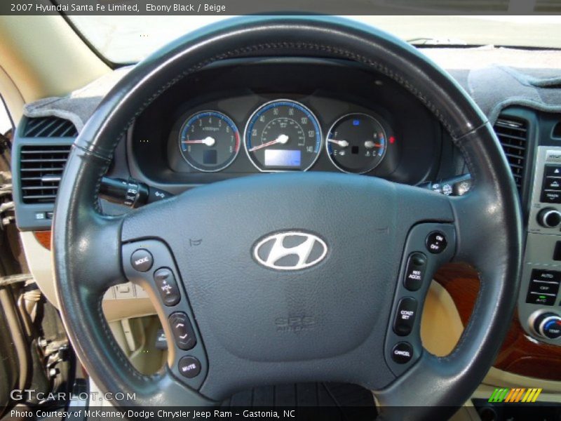 Ebony Black / Beige 2007 Hyundai Santa Fe Limited