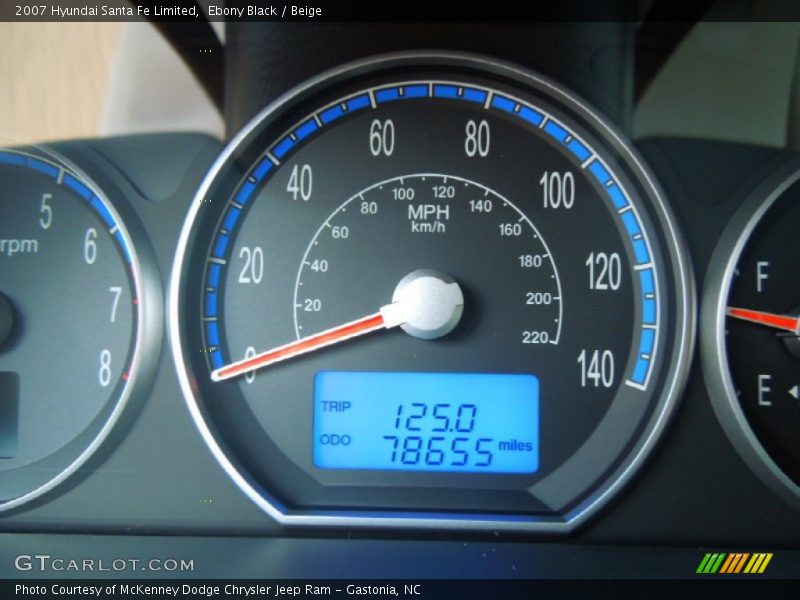 Ebony Black / Beige 2007 Hyundai Santa Fe Limited