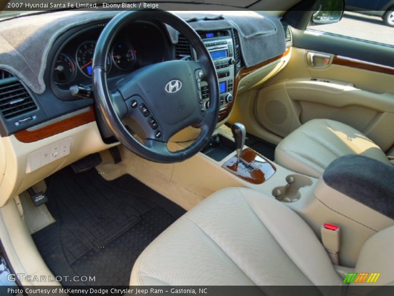 Ebony Black / Beige 2007 Hyundai Santa Fe Limited