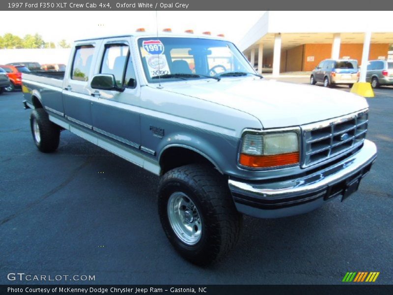 Oxford White / Opal Grey 1997 Ford F350 XLT Crew Cab 4x4