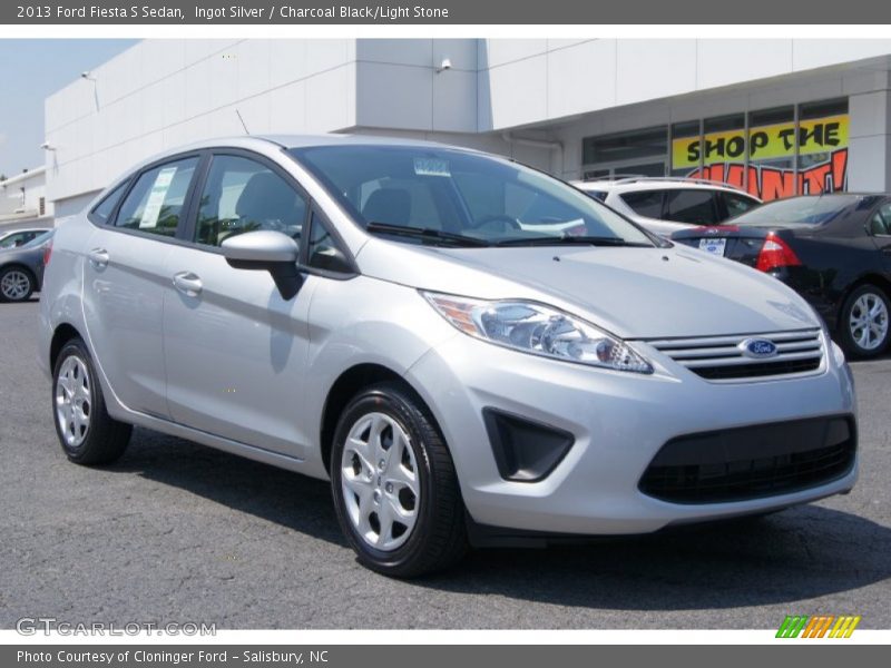 Ingot Silver / Charcoal Black/Light Stone 2013 Ford Fiesta S Sedan