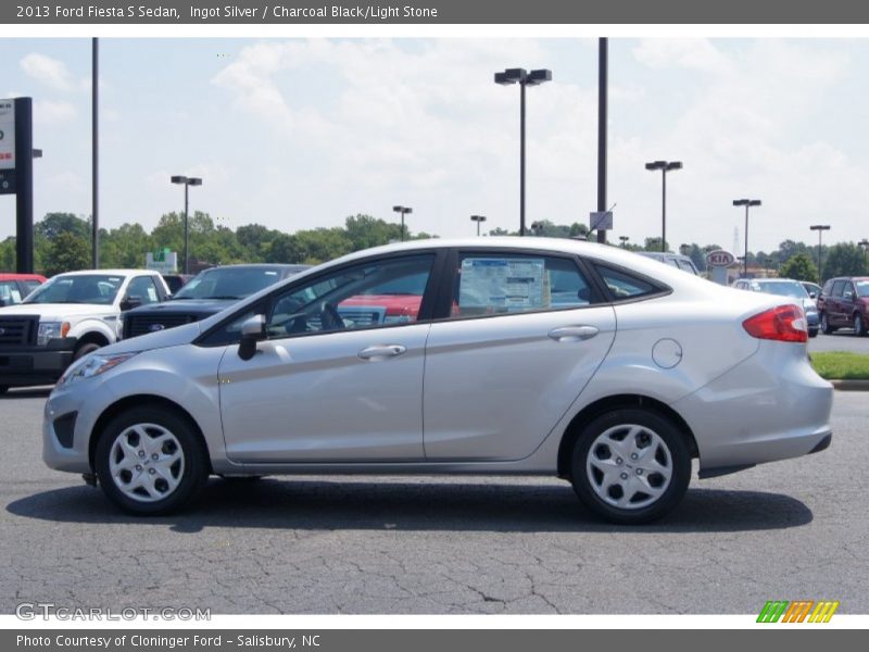 Ingot Silver / Charcoal Black/Light Stone 2013 Ford Fiesta S Sedan