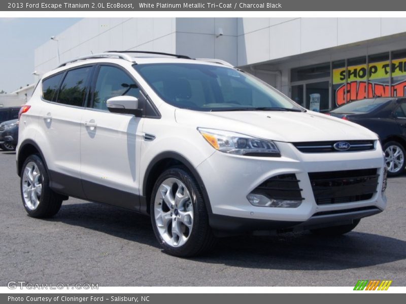 White Platinum Metallic Tri-Coat / Charcoal Black 2013 Ford Escape Titanium 2.0L EcoBoost