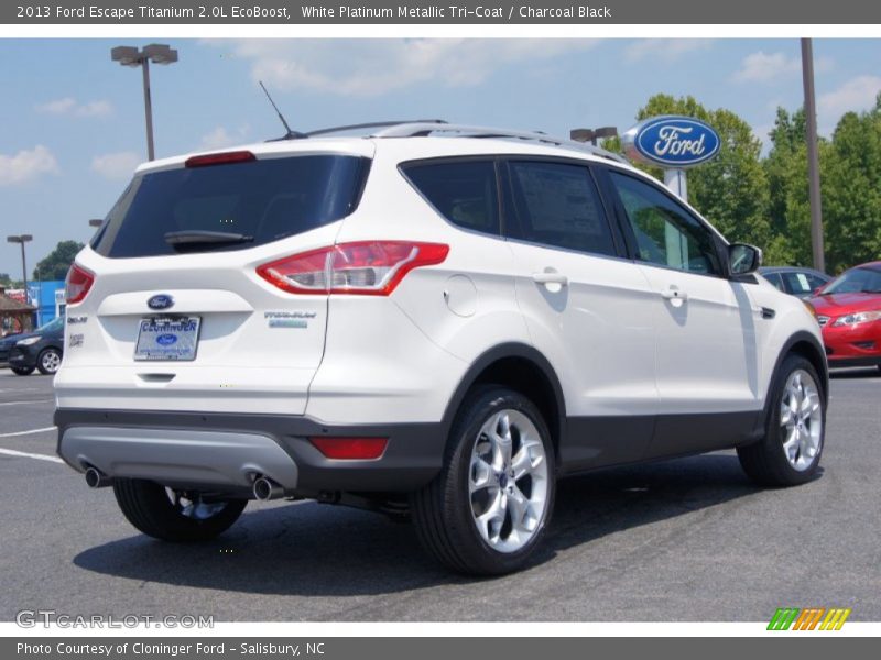 White Platinum Metallic Tri-Coat / Charcoal Black 2013 Ford Escape Titanium 2.0L EcoBoost