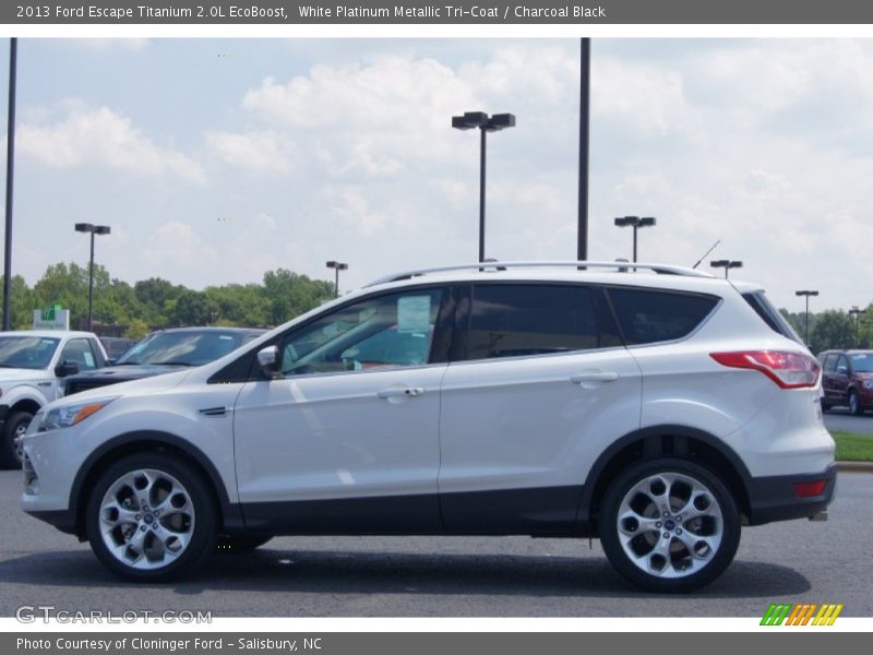 White Platinum Metallic Tri-Coat / Charcoal Black 2013 Ford Escape Titanium 2.0L EcoBoost